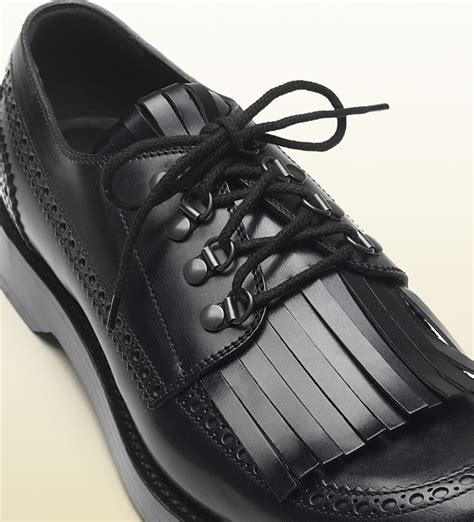 gucci mens brogue|black Gucci lace up shoes.